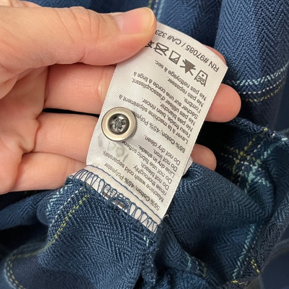 Outdoor Research Feedback Cotton Blend Plaid Flannel Shirt - Men's Size L - Blue - Picture 7 of 11